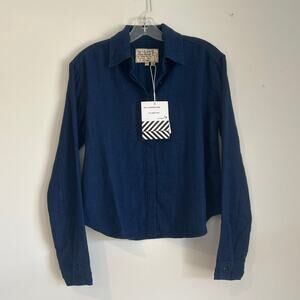 NWT Free People × Sandrine Rose Soft Denim Button‑Down – Indigo – Women’s Medium